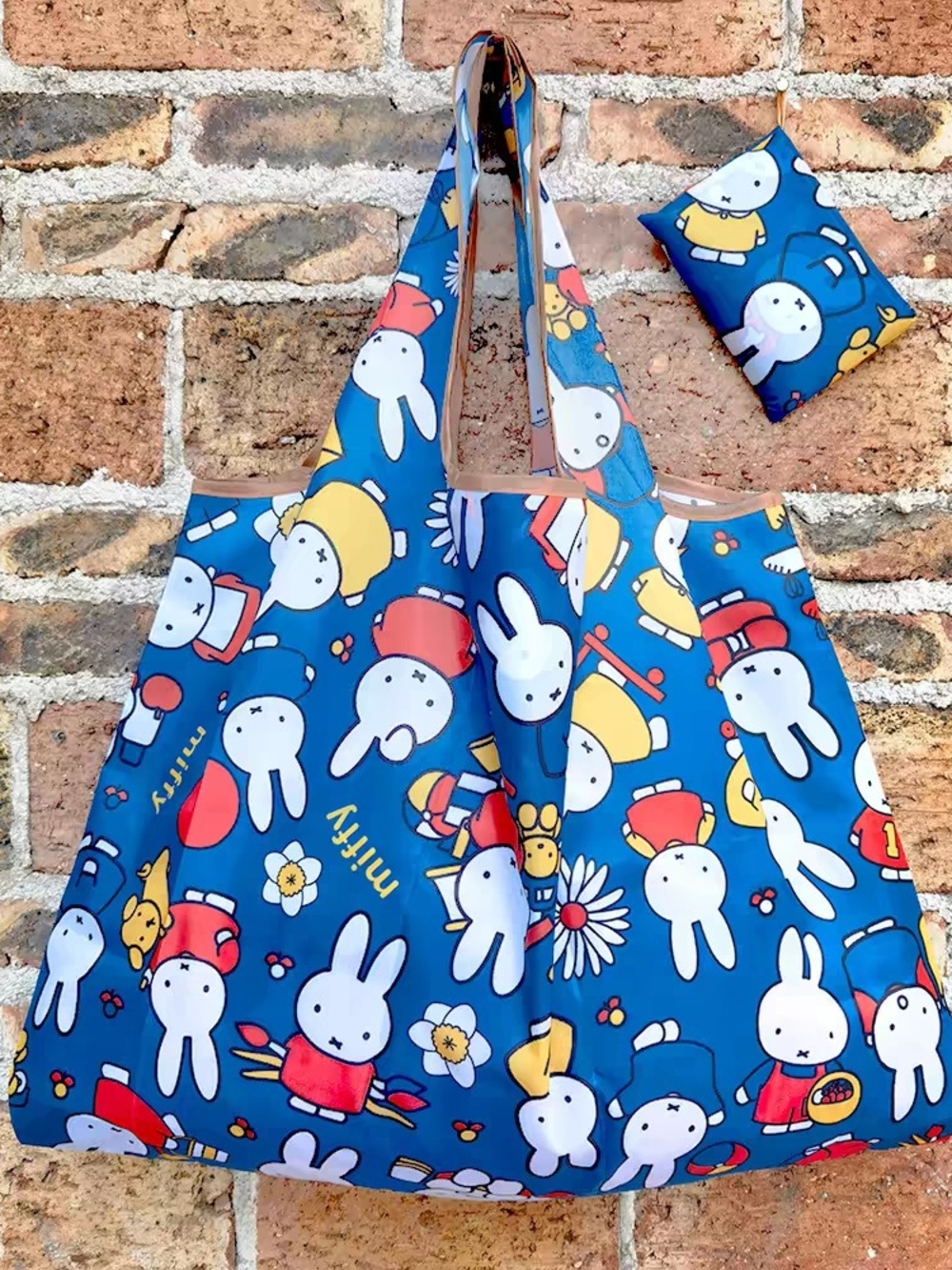 Miffy Blue Foldable Shopping Tote Bag (New Without Tag) Compact Washable